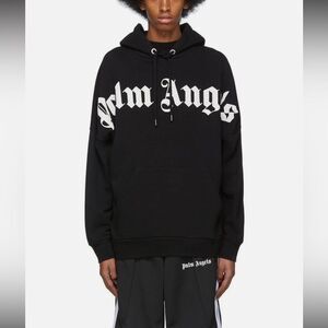Palm Angels Graphic Print Cotton Long Sleeve Hooded Sweatshirt Size XXS